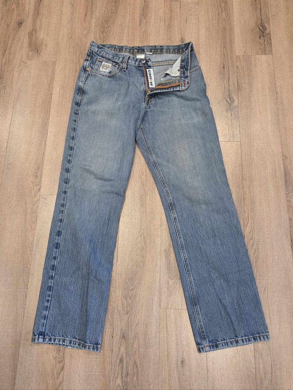 Cinch White Label Jeans Mens 34x34(33) Blue Relaxed Straight Western Cowboy